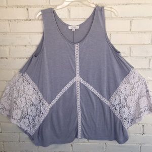 Umgee flowy Blouse with lace inlets